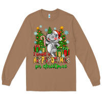 Toasted Coconut i want a hippopotamus for christmas Long Sleeve Tee - Zillion Design Studio