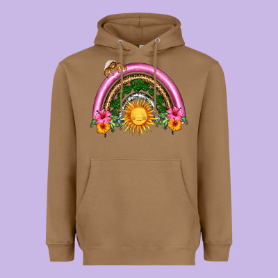 Summer Sun Rainbow Heavyweight Hoodie Designed By Hra Design Shop