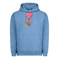 Pigment Pebble Blue skeleton hand with sugar valentines day Urban Hoodie - MaliasSmallBusiness