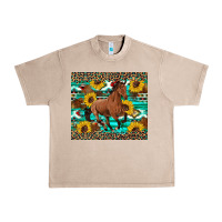 French Oak western horse sunflowers Urban Heavy Tee - Artiststas