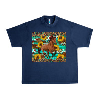 Navy western horse sunflowers Urban Heavy Tee - Artiststas