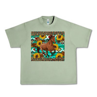 Oil Green western horse sunflowers Urban Heavy Tee - Artiststas