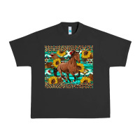 Pigment Black western horse sunflowers Urban Heavy Tee - Artiststas