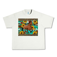 Pistachio western horse sunflowers Urban Heavy Tee - Artiststas