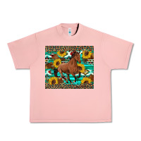 Salmon western horse sunflowers Urban Heavy Tee - Artiststas