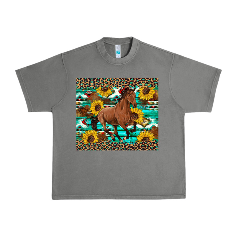 Western Horse Sunflowers Urban Heavy Tee by Artiststas | Teevron
