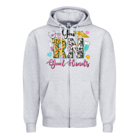 Heather Grey you rn good hands Zipper Hoodie - texasbilliewilder