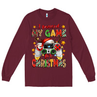 Burgundy i paused my game for christmas Long Sleeve Tee - Zillion Design Studio