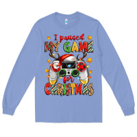 Colony Blue i paused my game for christmas Long Sleeve Tee - Zillion Design Studio