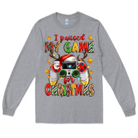 Heather Grey i paused my game for christmas Long Sleeve Tee - Zillion Design Studio