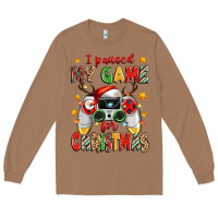 Toasted Coconut i paused my game for christmas Long Sleeve Tee - Zillion Design Studio