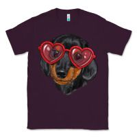 Plum dachshund with love glasses Classic Tee - RanaPortraitStore