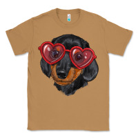 Toasted Coconut dachshund with love glasses Classic Tee - RanaPortraitStore