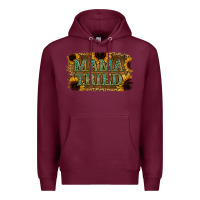 Burgundy Sunflower Leopard Mama Tried Premium Hoodie - Jasminsmagicworld