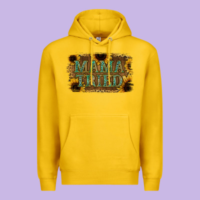 Sunflower Leopard Mama Tried Premium Hoodie Designed By Jasminsmagicworld