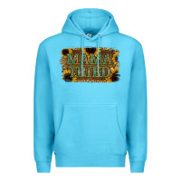 Ocean Blue Sunflower Leopard Mama Tried Premium Hoodie - Jasminsmagicworld