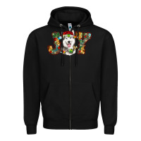 Black husky christmas joy Zipper Hoodie - RanaPortraitStore