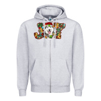 Heather Grey husky christmas joy Zipper Hoodie - RanaPortraitStore