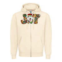 Sandshell husky christmas joy Zipper Hoodie - RanaPortraitStore
