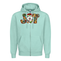 Seafoam husky christmas joy Zipper Hoodie - RanaPortraitStore