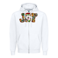 White husky christmas joy Zipper Hoodie - RanaPortraitStore