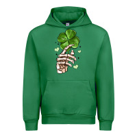 Emerald skeleton hand with shamrock st patrick s day Urban Hoodie - MaliasSmallBusiness