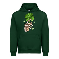 Forest Green skeleton hand with shamrock st patrick s day Urban Hoodie - MaliasSmallBusiness