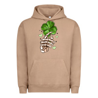 Pigment Burro skeleton hand with shamrock st patrick s day Urban Hoodie - MaliasSmallBusiness