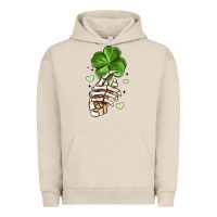 Pigment French Oak skeleton hand with shamrock st patrick s day Urban Hoodie - MaliasSmallBusiness