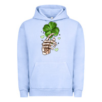 Pigment Grape Ice skeleton hand with shamrock st patrick s day Urban Hoodie - MaliasSmallBusiness