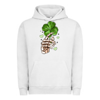 Pigment Lunar Rock skeleton hand with shamrock st patrick s day Urban Hoodie - MaliasSmallBusiness