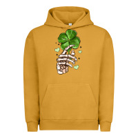Pigment Peanut Butter skeleton hand with shamrock st patrick s day Urban Hoodie - MaliasSmallBusiness