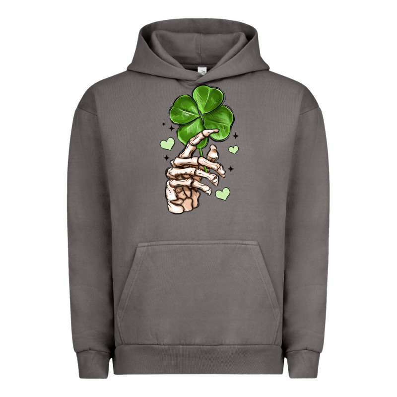 Skeleton Hand With Shamrock St Patrick S Day Urban Hoodie by MaliasSmallBusiness | Teevron