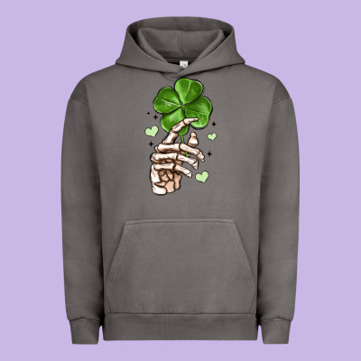Skeleton Hand With Shamrock St Patrick S Day Urban Hoodie Designed By Maliassmallbusiness