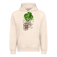 Sandshell skeleton hand with shamrock st patrick s day Urban Hoodie - MaliasSmallBusiness