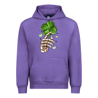 Tulip skeleton hand with shamrock st patrick s day Urban Hoodie - MaliasSmallBusiness