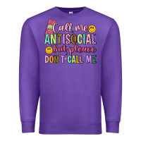 Purple call me antisocial but please don't call me Premium Sweatshirt - Artiststas