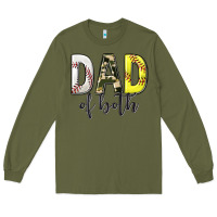 Army Green dad of both with softball and baseball Long Sleeve Tee - texasbilliewilder