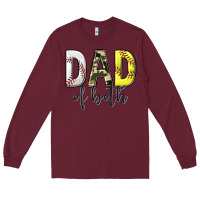 Burgundy dad of both with softball and baseball Long Sleeve Tee - texasbilliewilder