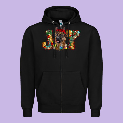 German Shepherd Christmas Joy Zipper Hoodie Designed By Ranaportraitstore