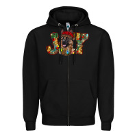 Black german shepherd christmas joy Zipper Hoodie - RanaPortraitStore