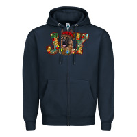 Navy german shepherd christmas joy Zipper Hoodie - RanaPortraitStore
