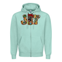 Seafoam german shepherd christmas joy Zipper Hoodie - RanaPortraitStore