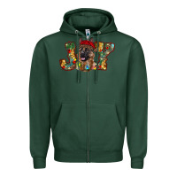 Sports Green german shepherd christmas joy Zipper Hoodie - RanaPortraitStore