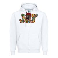 White german shepherd christmas joy Zipper Hoodie - RanaPortraitStore
