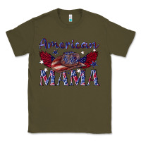 Army Green American mama with cowboy Classic Tee - texasbilliewilder