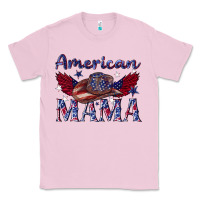 Bubblegum Pink American mama with cowboy Classic Tee - texasbilliewilder