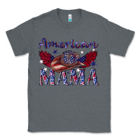 Charcoal Heather American mama with cowboy Classic Tee - texasbilliewilder