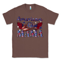 Chestnut American mama with cowboy Classic Tee - texasbilliewilder