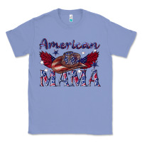 Colony Blue American mama with cowboy Classic Tee - texasbilliewilder
